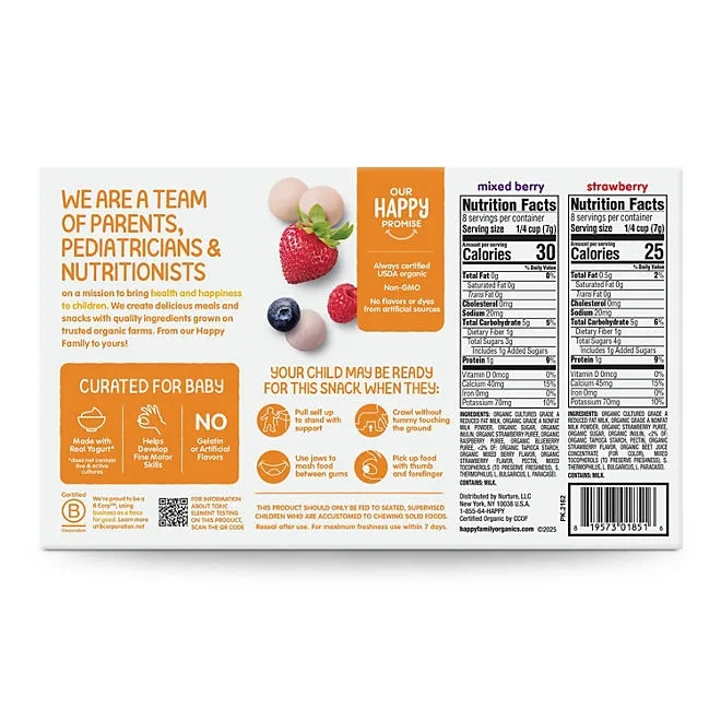HappyBABY Organics Yogis Melts Variety Pack, 1 oz., 4ct. 3