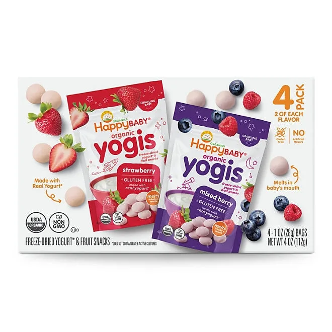 HappyBABY Organics Yogis Melts Variety Pack, 1 oz., 4ct. 2