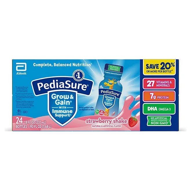 PediaSure Grow and Gain Nutrition Shake for Kids, Strawberry, 8 fl. oz., 24 pk. 2