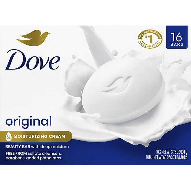 Dove Beauty Bar Soap, Original White, 3.75 oz., 16 ct. 2