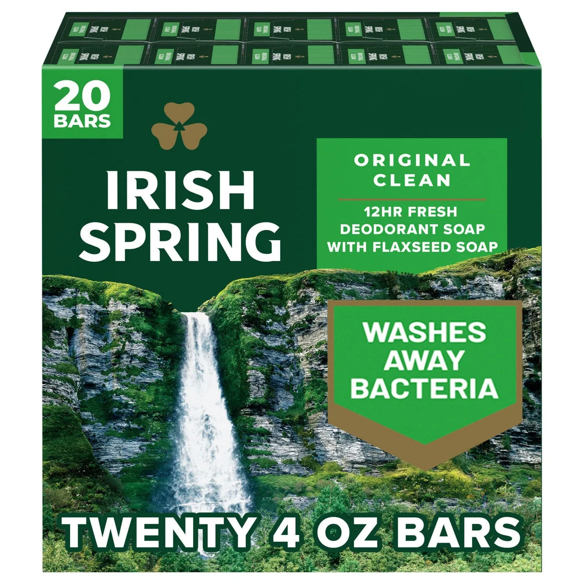Irish Spring Bar Soap, Original Clean, 4 oz., 20 ct.