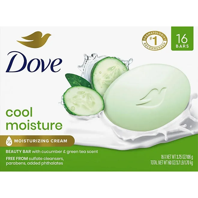 Dove Go Fresh Beauty Bar, Cool Moisture, 3.75 oz., 16 ct. 2