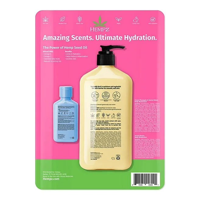 Hempz Hydrating Herbal Body Moisturizer Pack 3