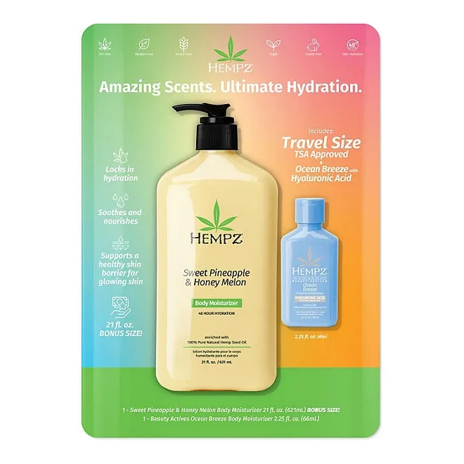 Hempz Hydrating Herbal Body Moisturizer Pack 2
