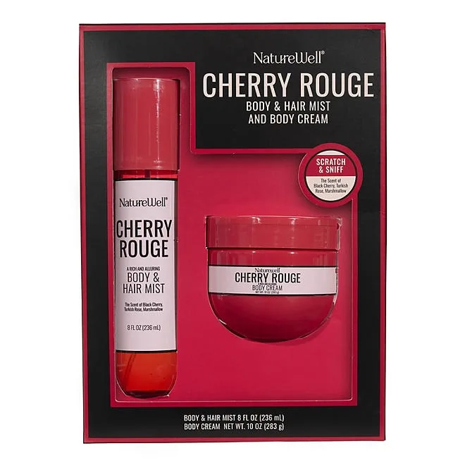NatureWell Cherry Rouge Body & Hair Mist and Body Cream Kit 2