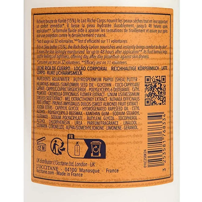 L'Occitane Shea Body Rich Lotion, 8.4 oz. 4