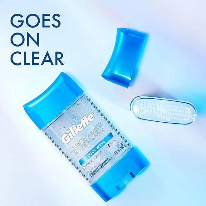 Gillette Cool Wave Clear Gel Men's Antiperspirant and Deodorant, 3.8 oz., 5 pk. 4