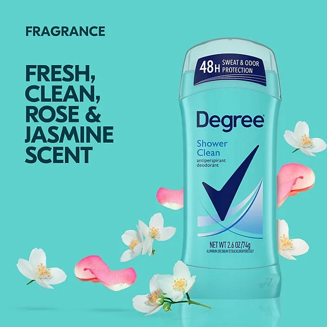 Degree Antiperspirant Deodorant, Shower Clean, 2.6 oz., 5 pk. 4