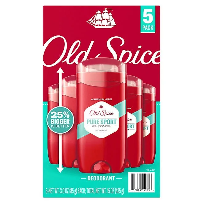 Old Spice High Endurance Deodorant, 48-Hr. Protection, Pure Sport, 3.0 oz., 5 pk. 3