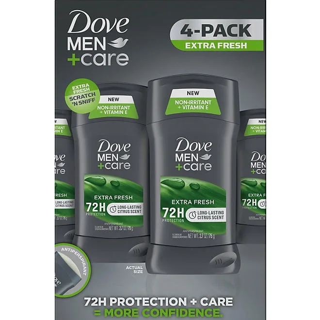 Dove Men+Care Antiperspirant Deodorant, Extra Fresh, 2.7 oz., 4 pk. 2