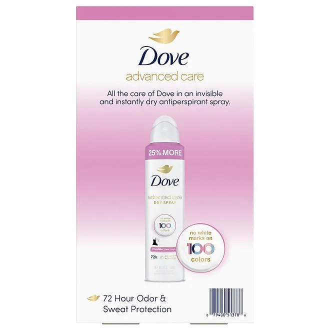 Dove Advanced Care Clear Finish Antiperspirant Spray, 4.8 oz., 3 pk. 3