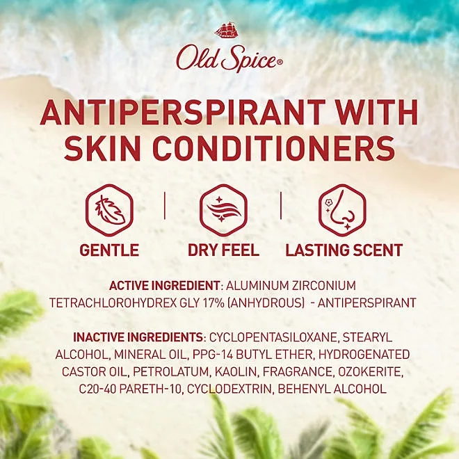 Old Spice Fiji Antiperspirant Deodorant, Palm Tree + Coconut, 2.6 oz., 4 pk. 3