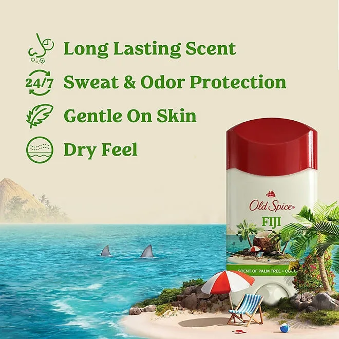 Old Spice Fiji Antiperspirant Deodorant, Palm Tree + Coconut, 2.6 oz., 4 pk. 4