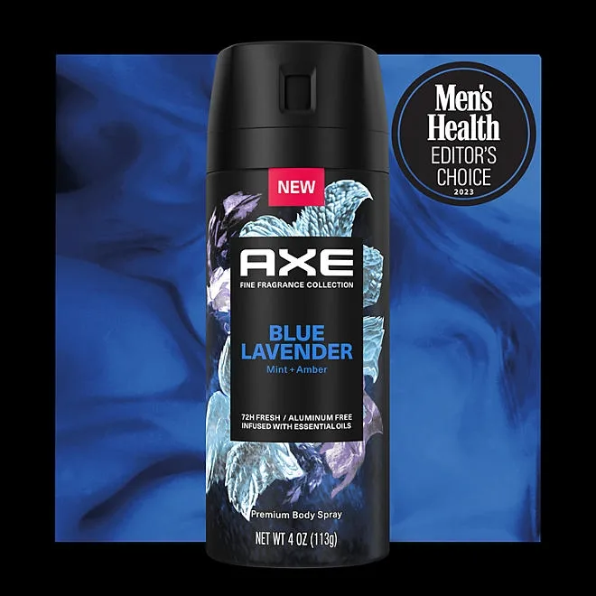 AXE Premium Deodorant Body Spray, Blue Lavender, 4 oz., 3 pk. 4