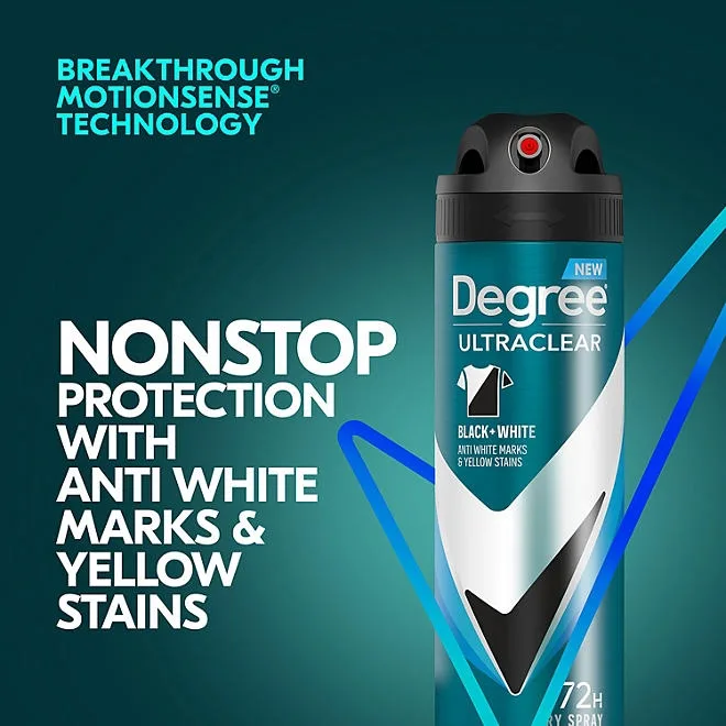 Degree for Men Ultraclear Black+White Deodorant Dry Spray, Fresh, 4.8 oz., 3 pk. 4