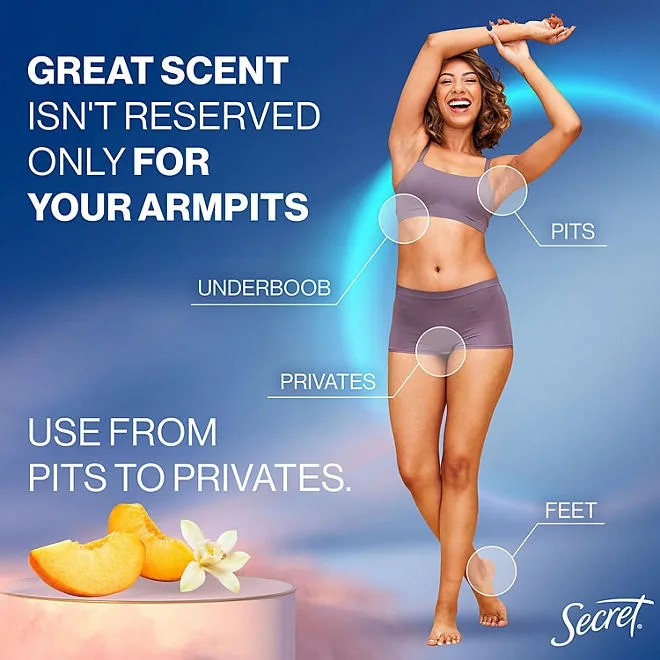 Secret Whole Body Sprays Deodorant, Peach & Vanilla, 3.5 oz., 2 pk. 4