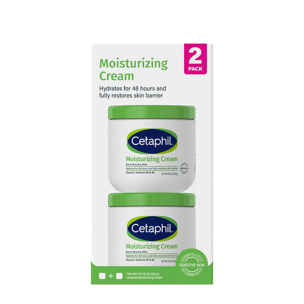 Cetaphil Moisturizing Cream, 16 oz., 2 pk.