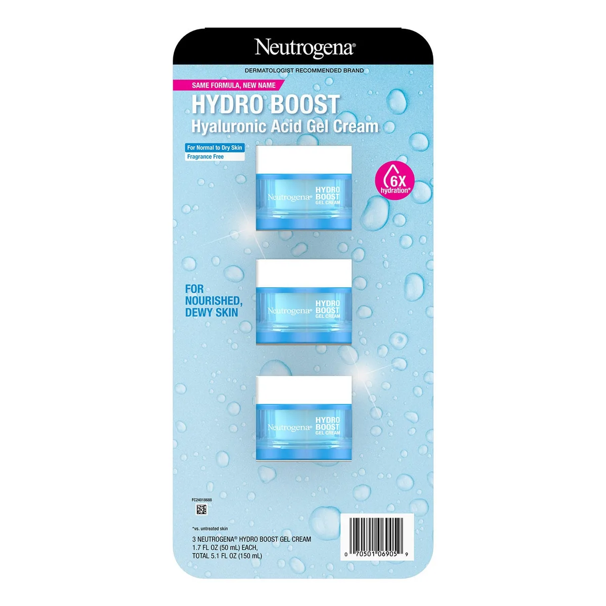 Neutrogena Hydro Boost 48-Hour Water Gel Cream Face Moisturizer, 1.7 fl. oz., 3 pk.