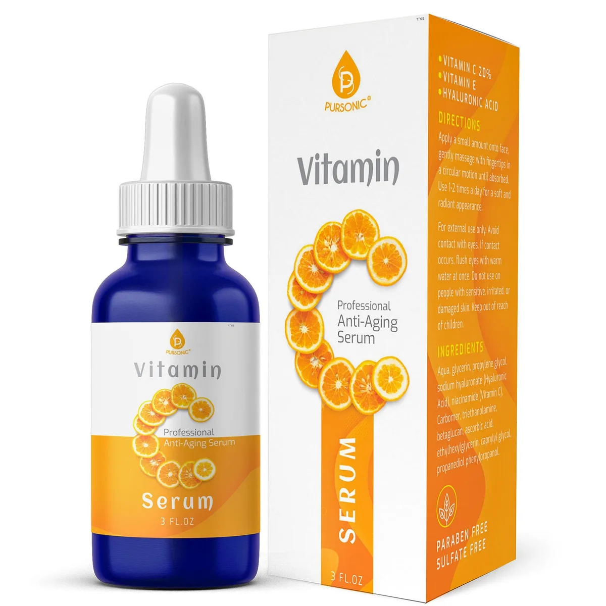 Pursonic Vitamin C Professional Anti-Aging Serum, 3 fl. oz.