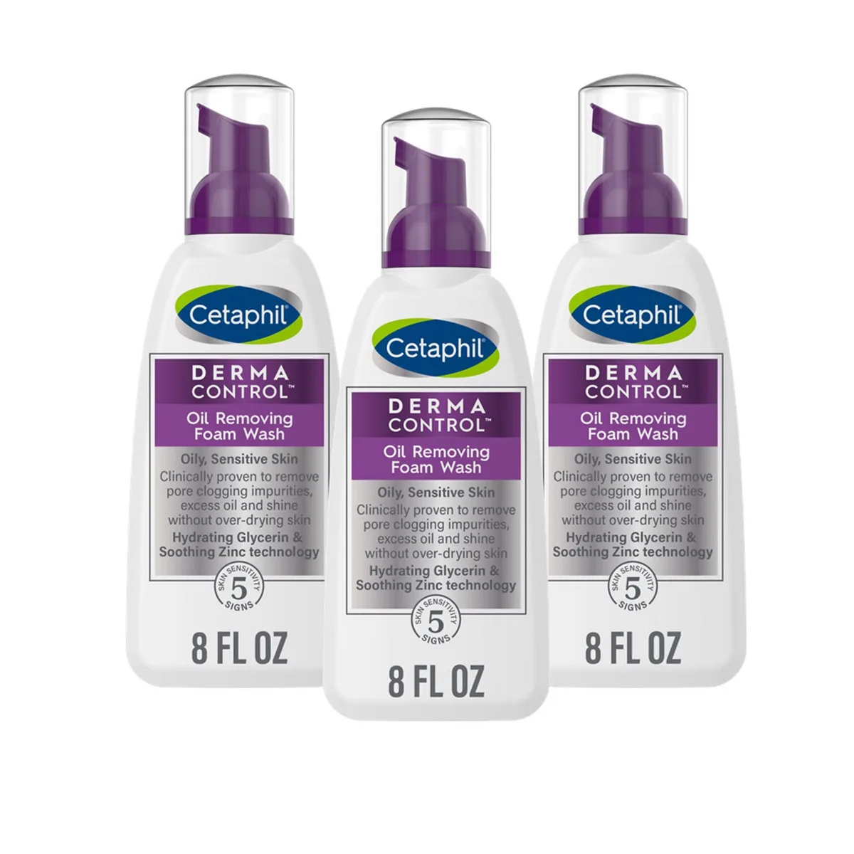 Cetaphil Oil Removing Foam Wash, 8 fl. oz., 3 pk.
