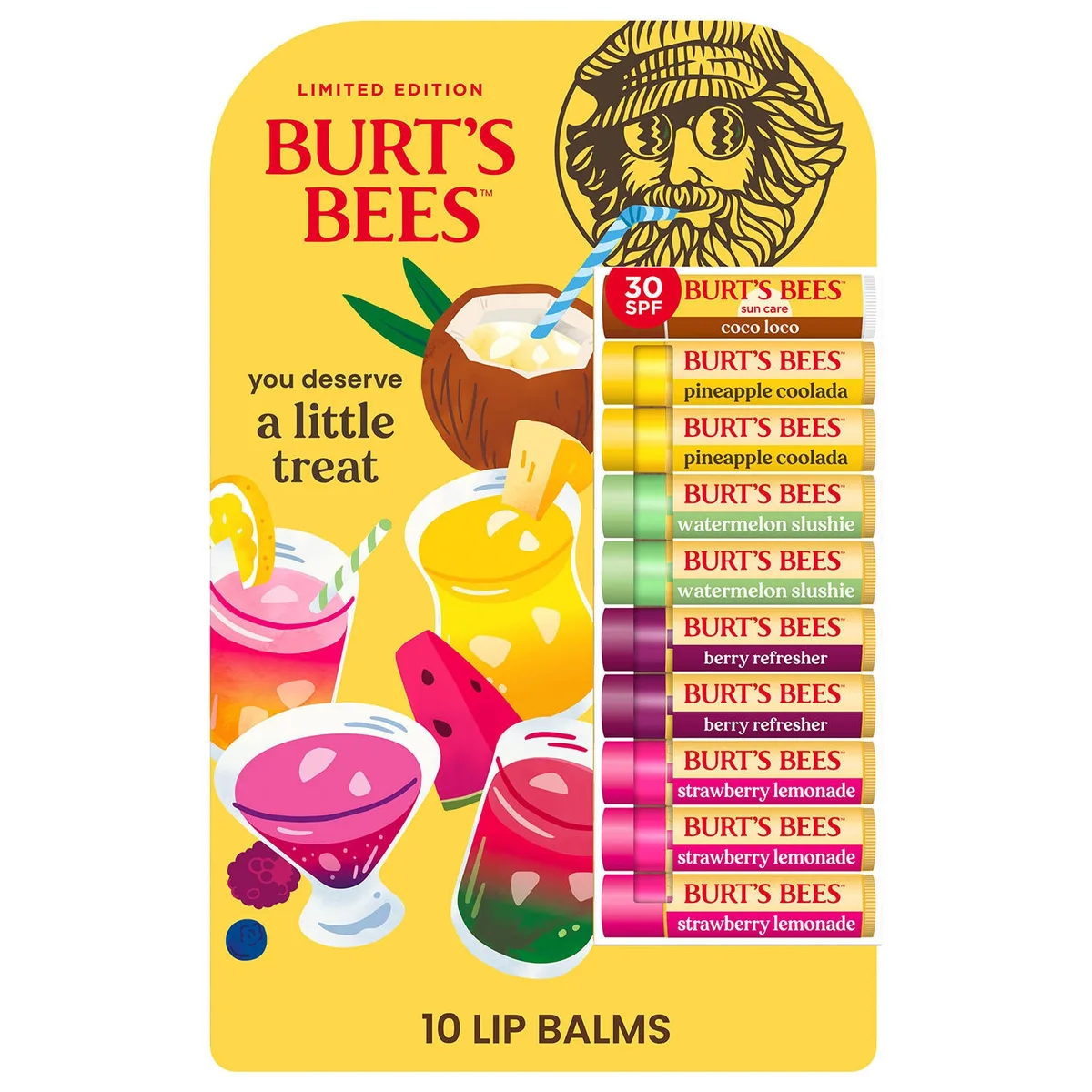 Burt&rsquos Bees Drink Inspired Lip Balm Pack, Limited Edition 10 pk.