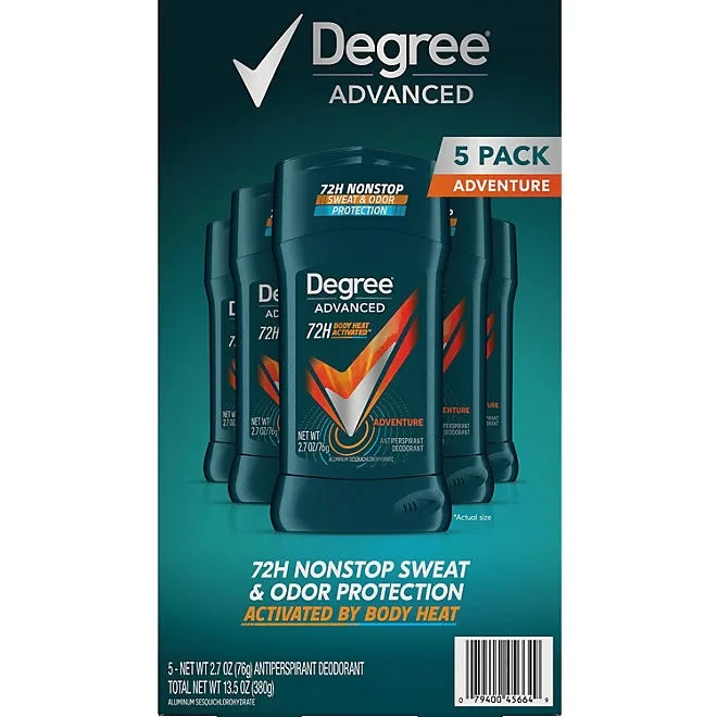 Degree for Men Advanced Protection Antiperspirant, Adventure, 2.7 oz., 5 pk. 2