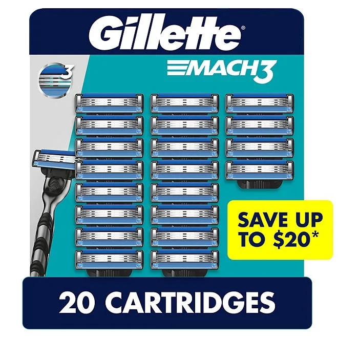 Gillette Mach3 Men's Razor Cartridges, 20 ct. 2