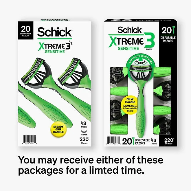 Schick Xtreme3 Sensitive Disposable Razors for Men, 20 ct. 3