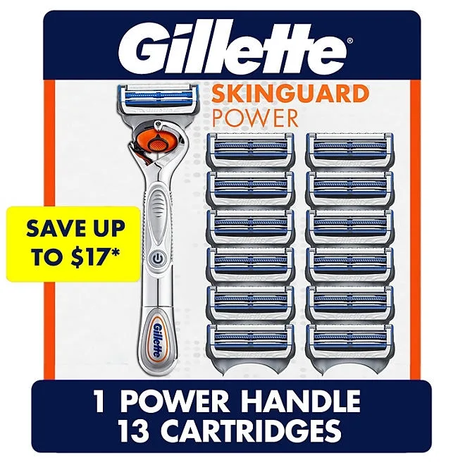 Gillette SkinGuard Power Men's Razor Handle + 13 Cartridges 2