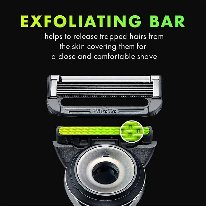 GilletteLabs Men's Razor with Exfoliating Bar - 1 Handle, 7 Refills, 1 Premium Magnetic Stand 5