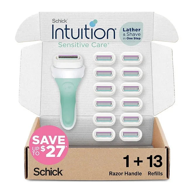 Schick Intuition Sensitive Razor, Handle + 13 Refills 2