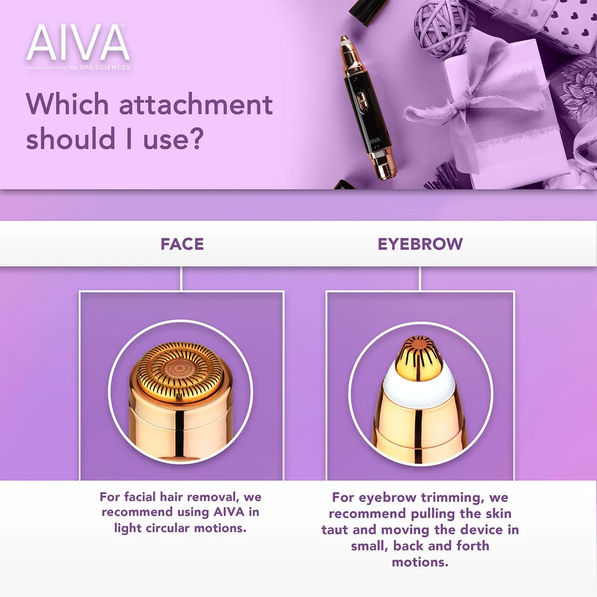 Spa Sciences AIVA Facial Hair Remover & Trimmer, Choose Your Color 4