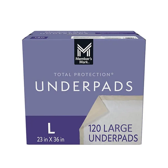 Member's Mark Total Protection Underpads Large, 120 ct. 2