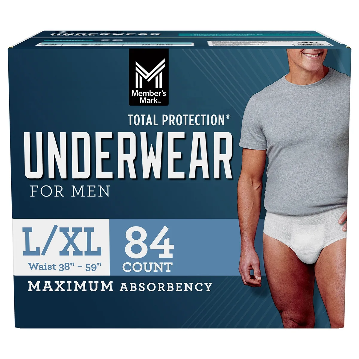 Member's Mark Total Protection Incontinence Underwear for Men - Choose Your Size 2