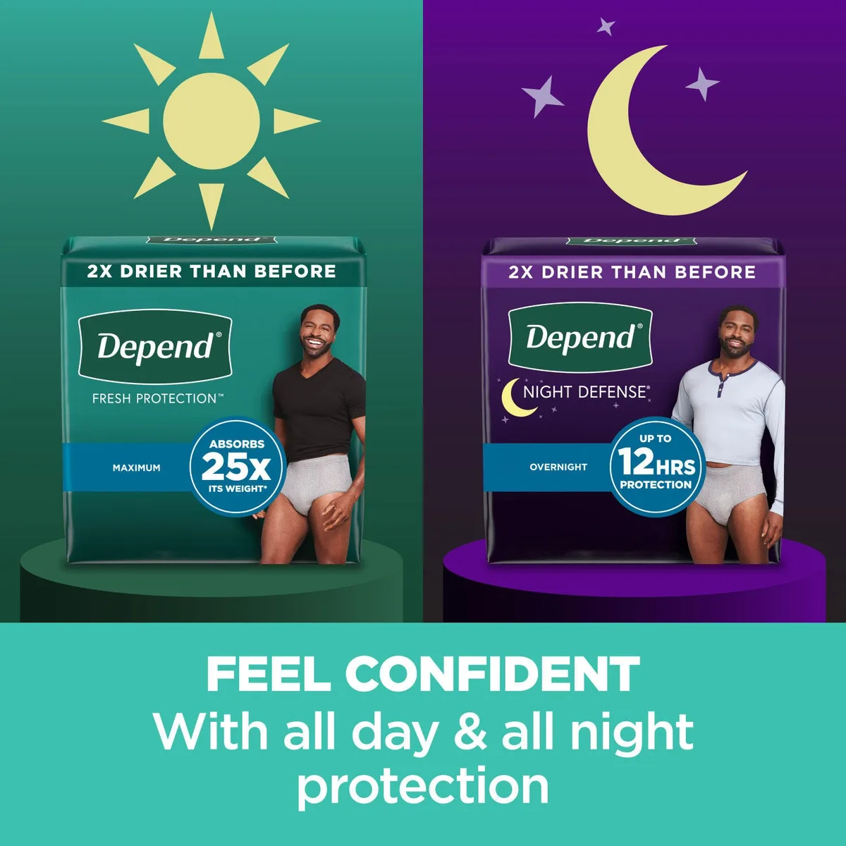 Depend Fresh Protection Incontinence Underwear for Men - Choose Your Size 5