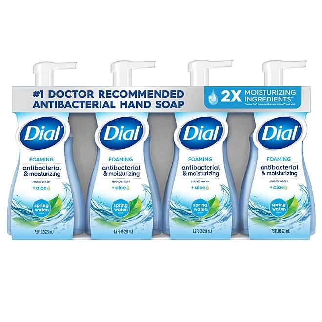 Dial Antibacterial Foaming Hand Soap, Spring Water, 7.5 fl. oz., 4 pk. 2