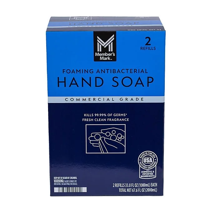 Member's Mark Antibacterial Foaming Hand Soap, 67.6 fl. oz., 2 refills 2