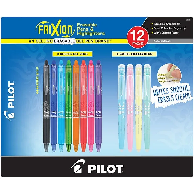 Pilot, FriXion Assorted Gel and Highlighters 12 Pack 2
