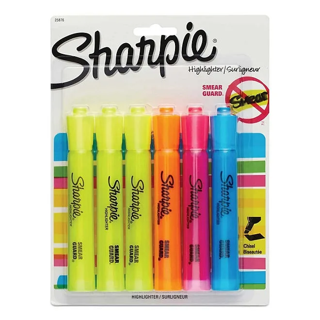 Sharpie Accent - Accent Tank Style Highlighter, Chisel Tip, Assorted Colors - 6 ct. 2