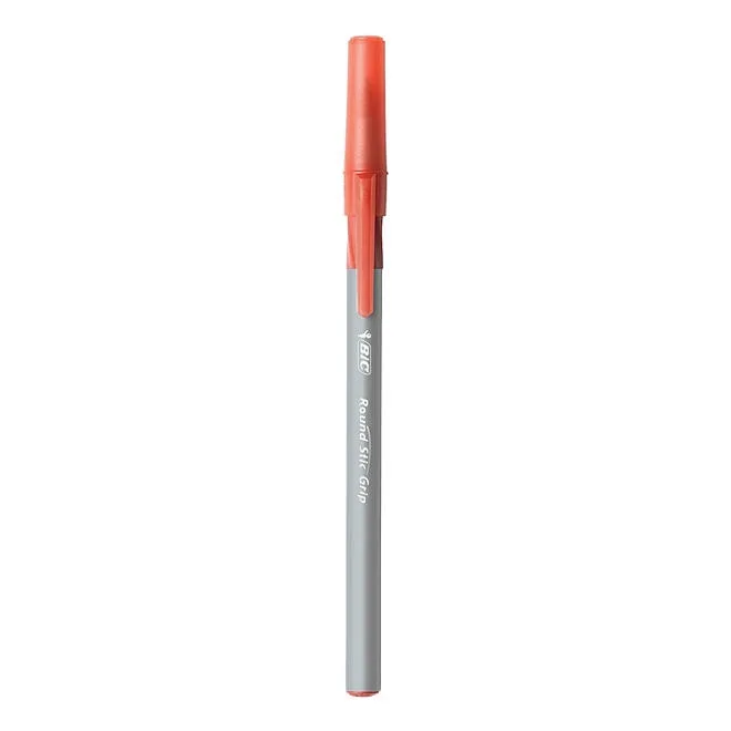 BIC Round Stic Grip Xtra Comfort Ballpoint Pen, Red Ink, 1.2mm, Medium, 12ct. 4