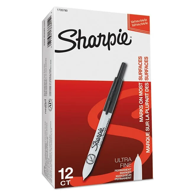 Sharpie Retractable Permanent Markers, Fine Point, Assorted Colors 2