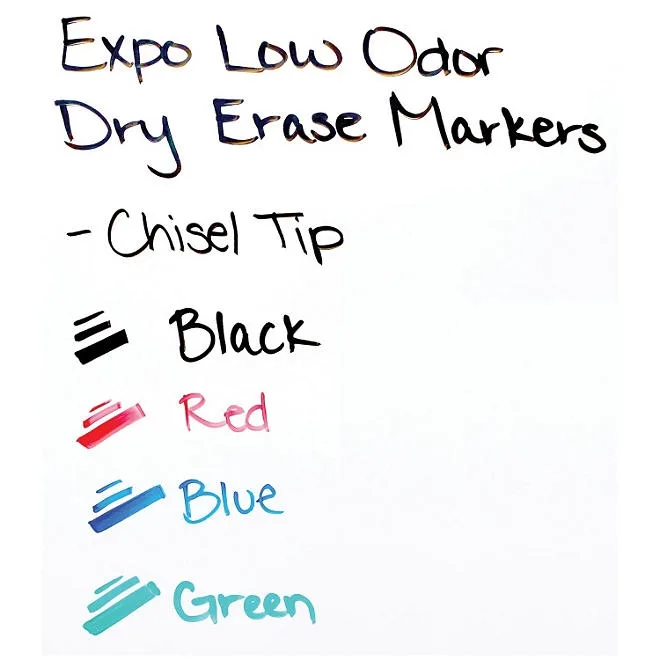 Expo - Low Odor Dry Erase Marker Starter Set, Assorted - 4 per Pack 5