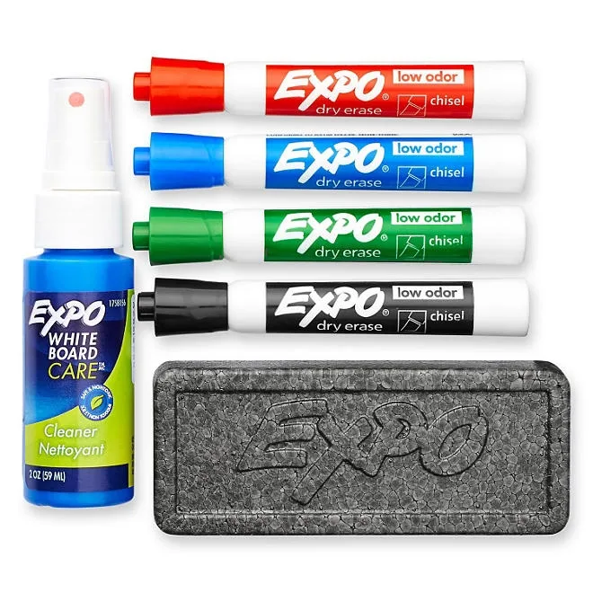 Expo - Low Odor Dry Erase Marker Starter Set, Assorted - 4 per Pack 3