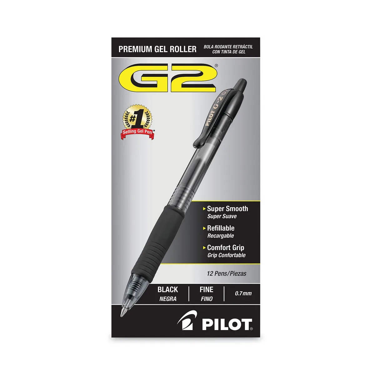 Pilot - G2 Gel Roller Ball, Retractable, Fine, Various Colors - 12 Pens 3