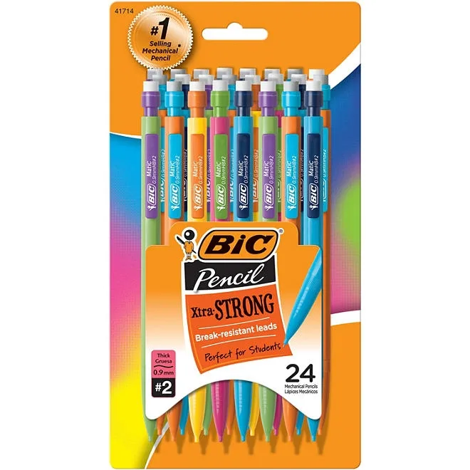 BIC Xtra-Strong Mechanical Pencil, 0.9mm, Assorted Colors, 24ct. 2
