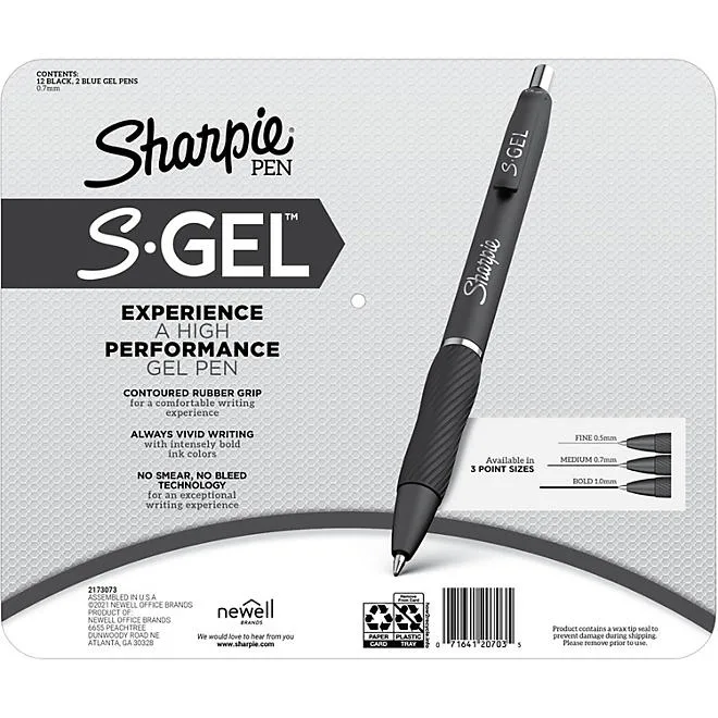 SHARPIE 14CT SGEL BLISTER 3