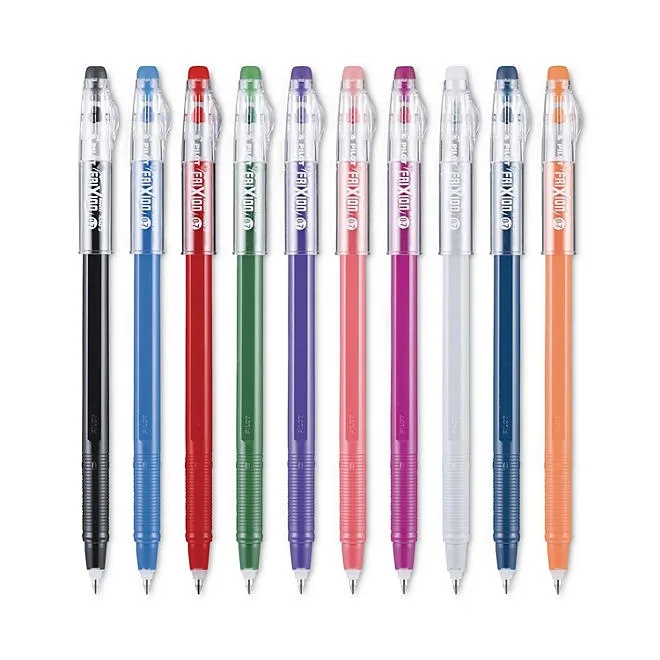 Pilot FriXion ColorSticks Erasable Gel Pen, Stick, Fine 0.7 mm, Assorted Ink and Barrel Colors, 10/Pack 3