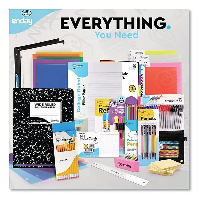 enday Back to School Supplies Kit for High School/College 4