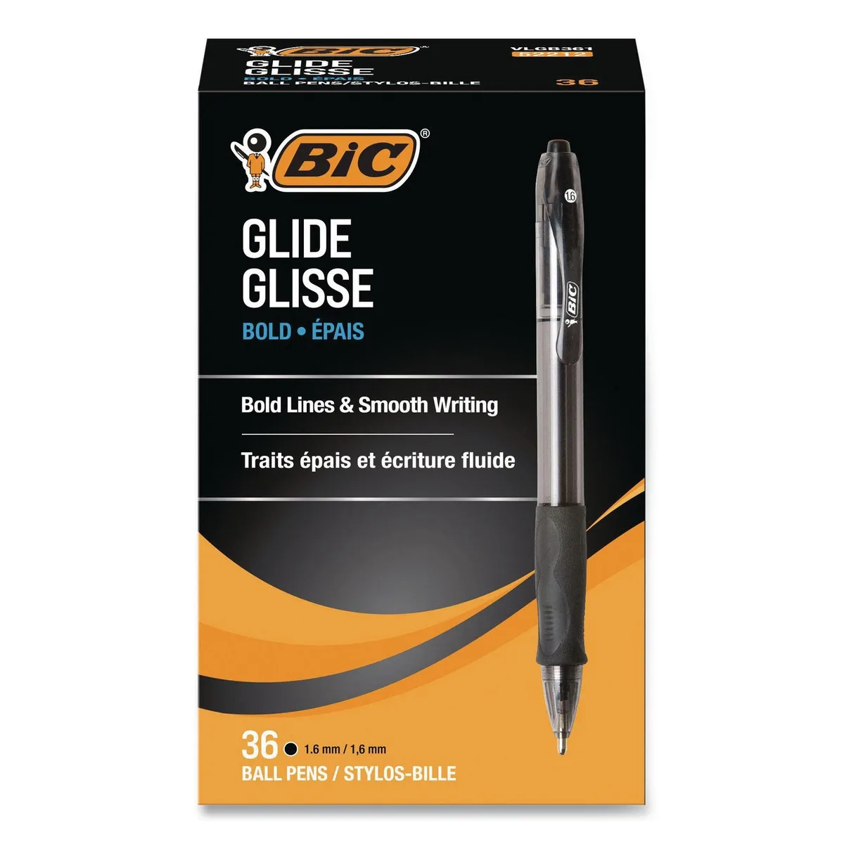 BIC Velocity Retractable Ball Pen, 1.6 mm, Black, 36 pk.