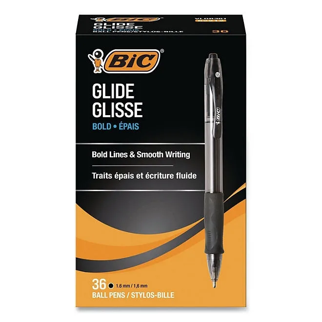 BIC Velocity Retractable Ball Pen, 1.6 mm, Black, 36 pk. 2